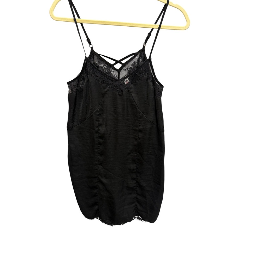Xhilaration Slip Coquette Women's S Black Lace Trim Romantic Dark Aesthic